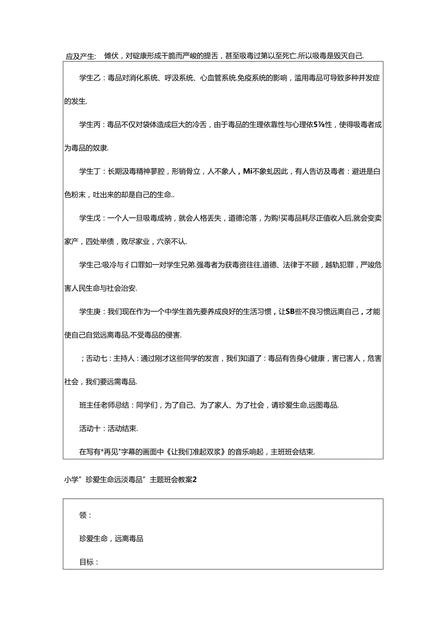 2024年小学“珍爱生命远离毒品”主题班会教案（精选10篇）.docx_第3页