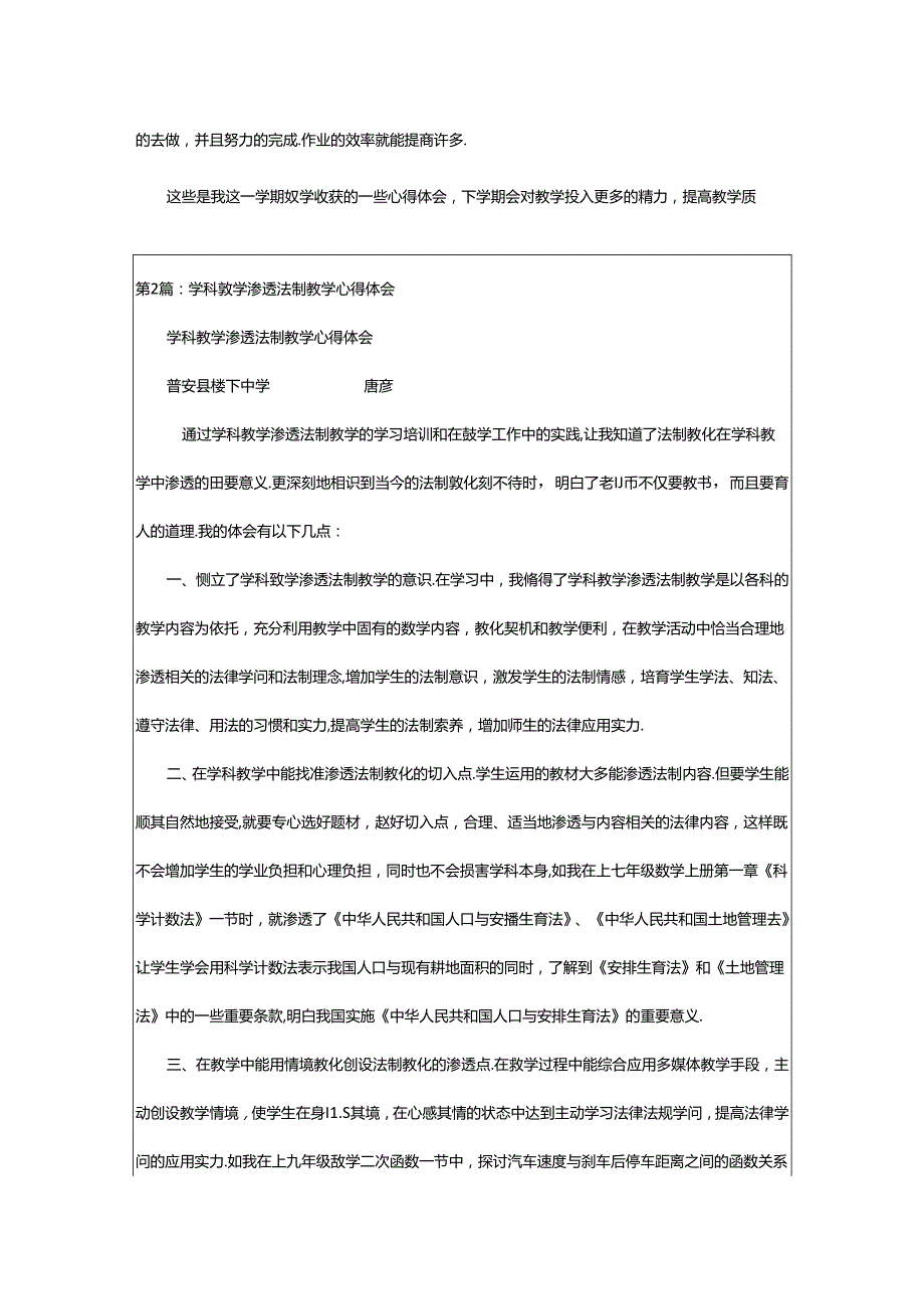 2024年学科教学知识心得体会（共7篇）.docx_第2页