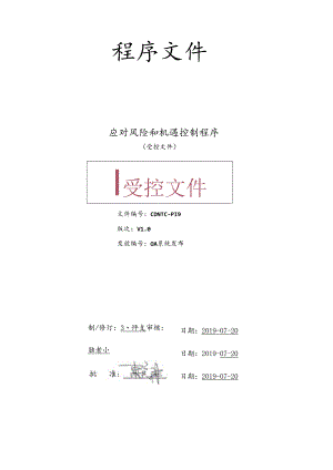 CDNTC-P19 应对风险和机遇控制程序 V1.0.docx