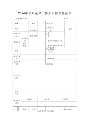 2024年公开选调工作人员报名登记表.docx