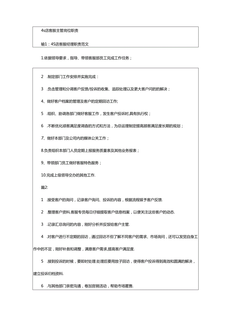 2024年4s店客服专员岗位职责（共13篇）.docx_第2页