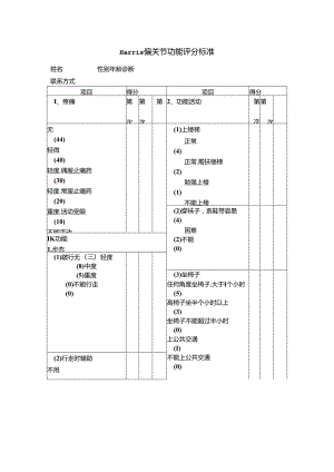 Harris-髋关节功能评分标准.docx