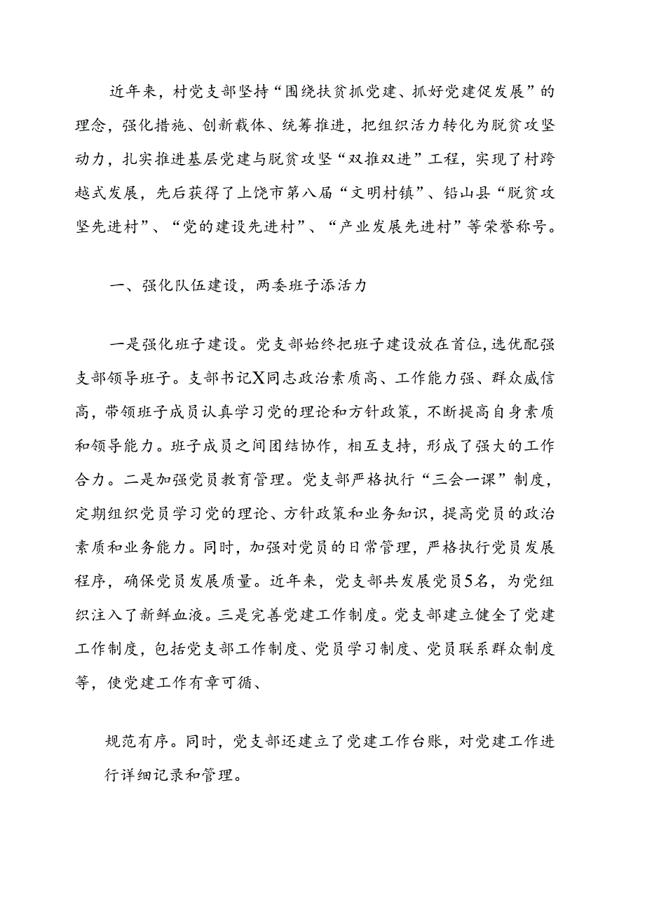 2024村党支部党建工作总结先进事迹材料（精选）.docx_第2页