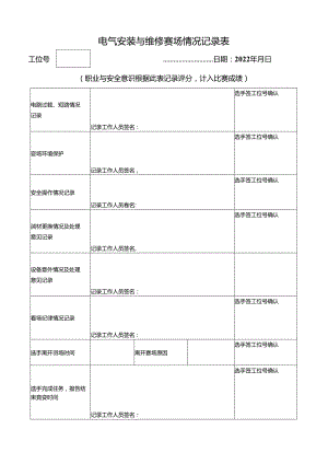 2022年甘肃省中等职业学校技能大赛“电气安装与维修”比赛项目工作任务书.docx