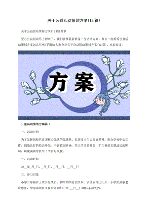 关于公益活动策划方案(12篇).docx