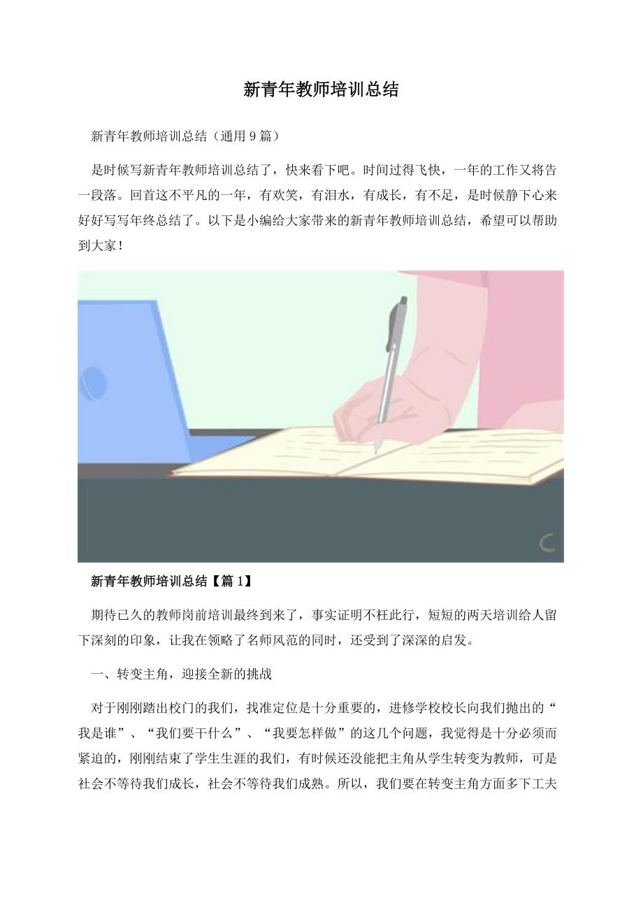 新青年教师培训总结.docx_第1页