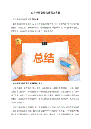 实习律师总结优秀范文赏析.docx