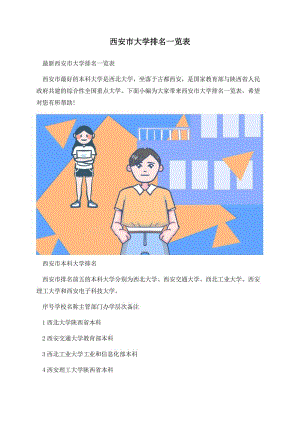 西安市大学排名一览表.docx