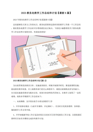 2023教务处教学工作总结和计划【最新6篇】.docx