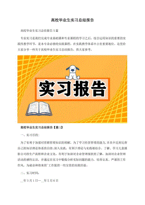 高校毕业生实习总结报告.docx