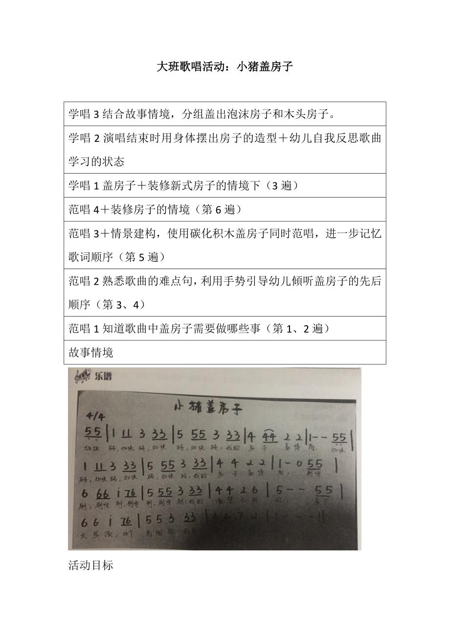 大班歌唱《小猪盖房子》视频+教案大班歌唱活动：小猪盖房子.doc_第1页