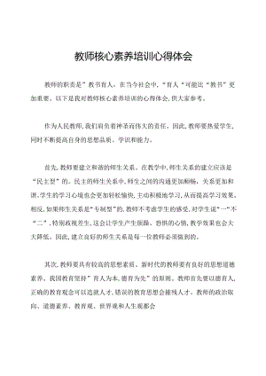 教师核心素养培训心得体会.docx