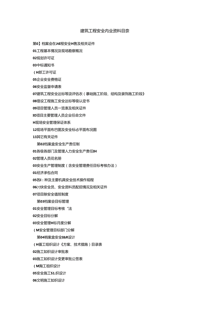 建筑工程安全内业资料目录.docx_第1页