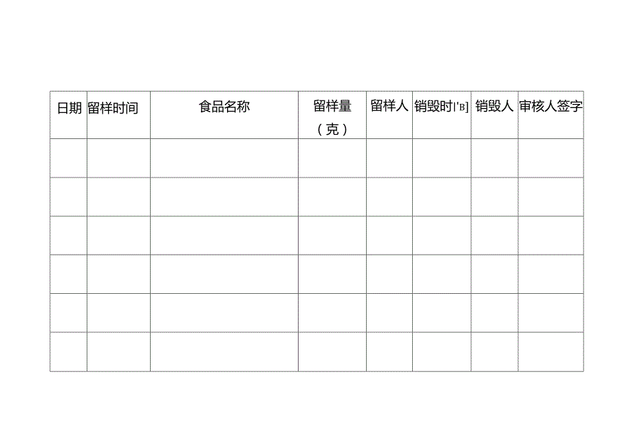 幼儿园食堂食品留样记录.docx_第2页