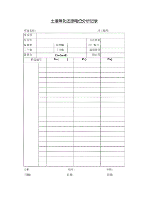 土壤氧化还原电位分析记录.docx