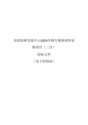 灯维修材料采购项目（二次）招标文件.docx