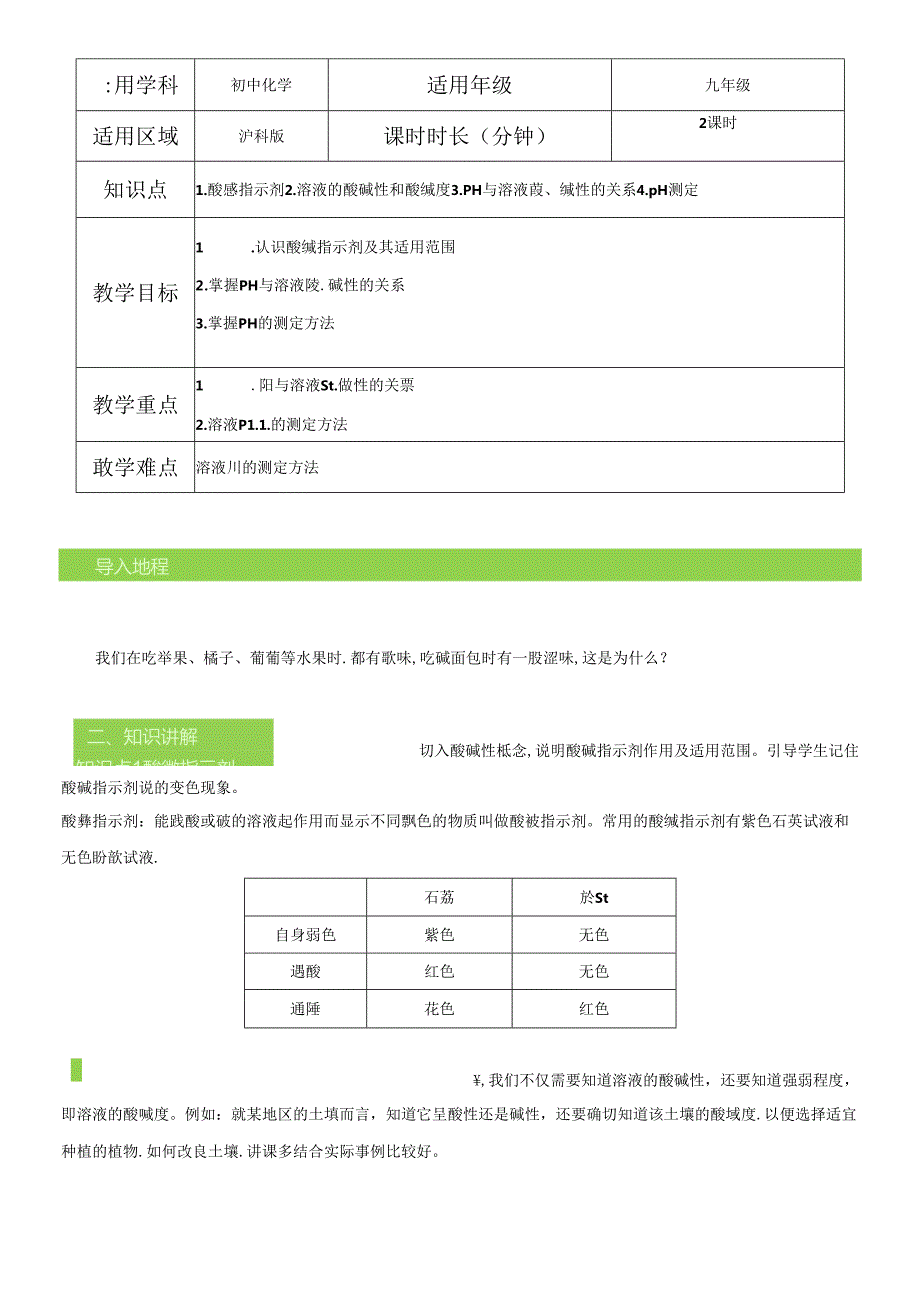 溶液的酸碱性 教案.docx_第1页