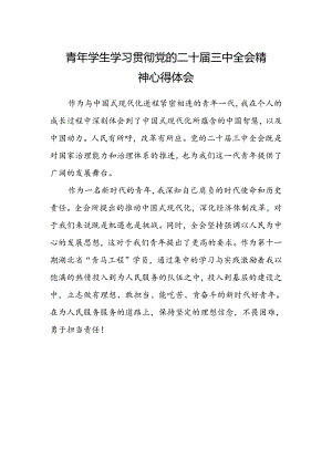 青年学生学习贯彻党的二十届三中全会精神心得体会.docx