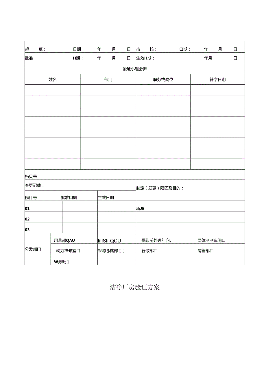 洁净厂房验证方案.(文档).docx_第1页