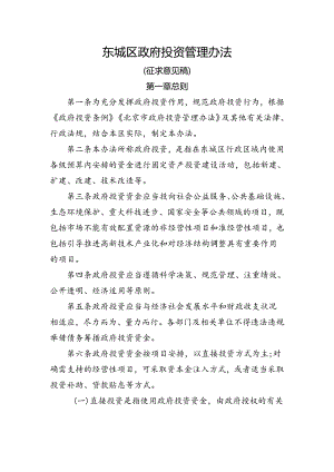 《东城区政府投资管理办法》（征.docx