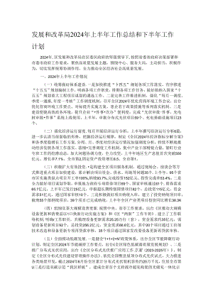 发展和改革局2024年上半年工作总结和下半年工作计划.docx