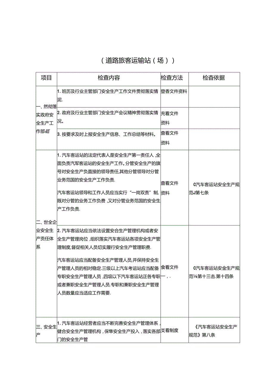 道路旅客运输站（场）安全生产检查表.docx_第1页