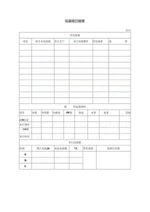 包装组日报表范本.docx