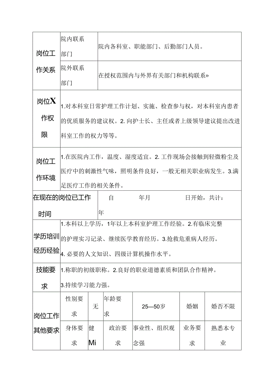 医院小儿内科辅助、帮班护士岗位说明书.docx_第3页