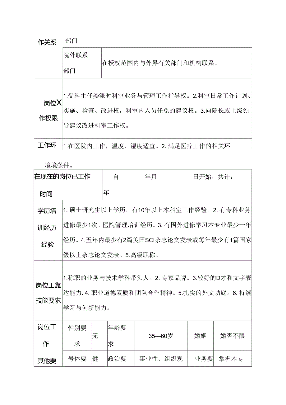 二级甲等医院骨科副主任医师岗位说明书.docx_第3页