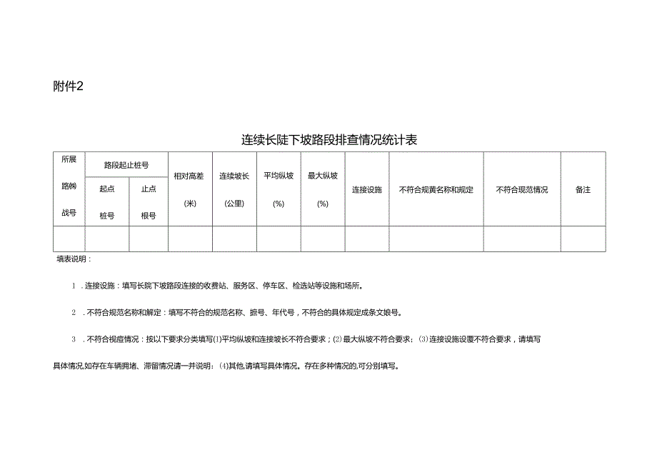 附件2连续长陡下坡路段排查情况统计表.docx_第1页