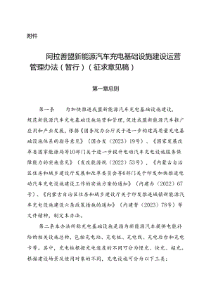 阿拉善盟新能源汽车充换电基础设施(征求意见稿).docx