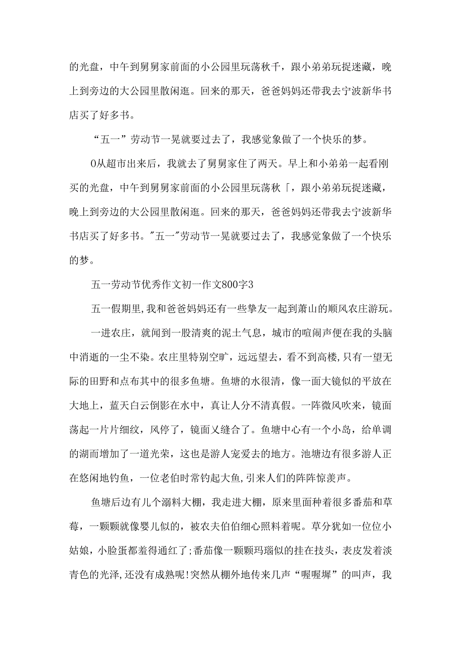 五一劳动节优秀作文初一作文800字五篇.docx_第3页