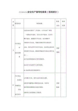 汽车客运车站安全生产督导检查表.docx