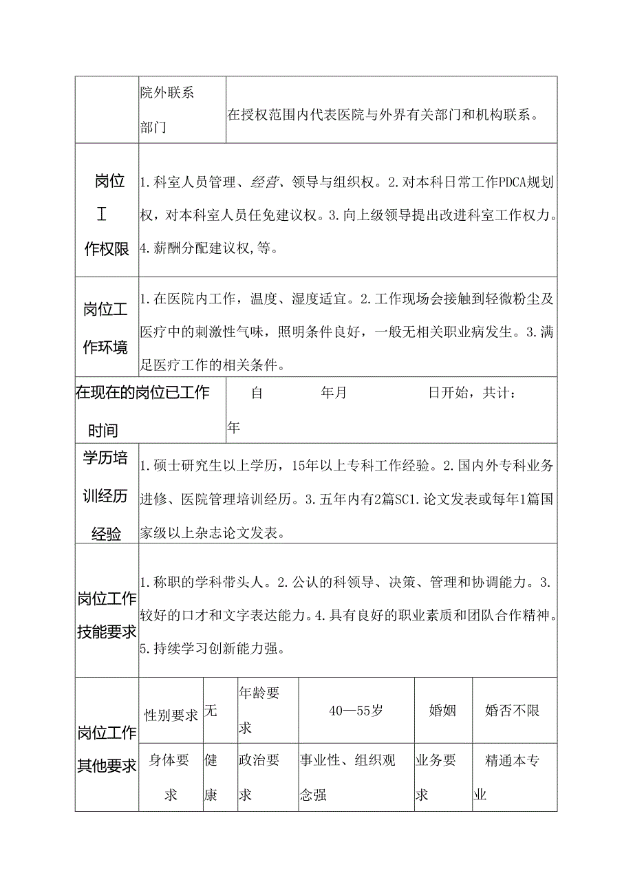 医院小儿内科主任岗位说明书.docx_第3页