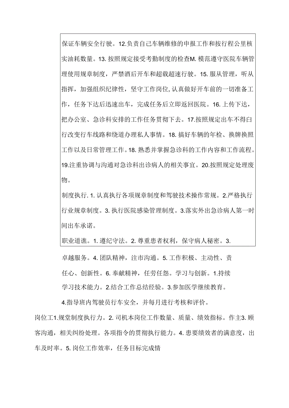 医院急诊科驾驶员岗位说明书.docx_第2页