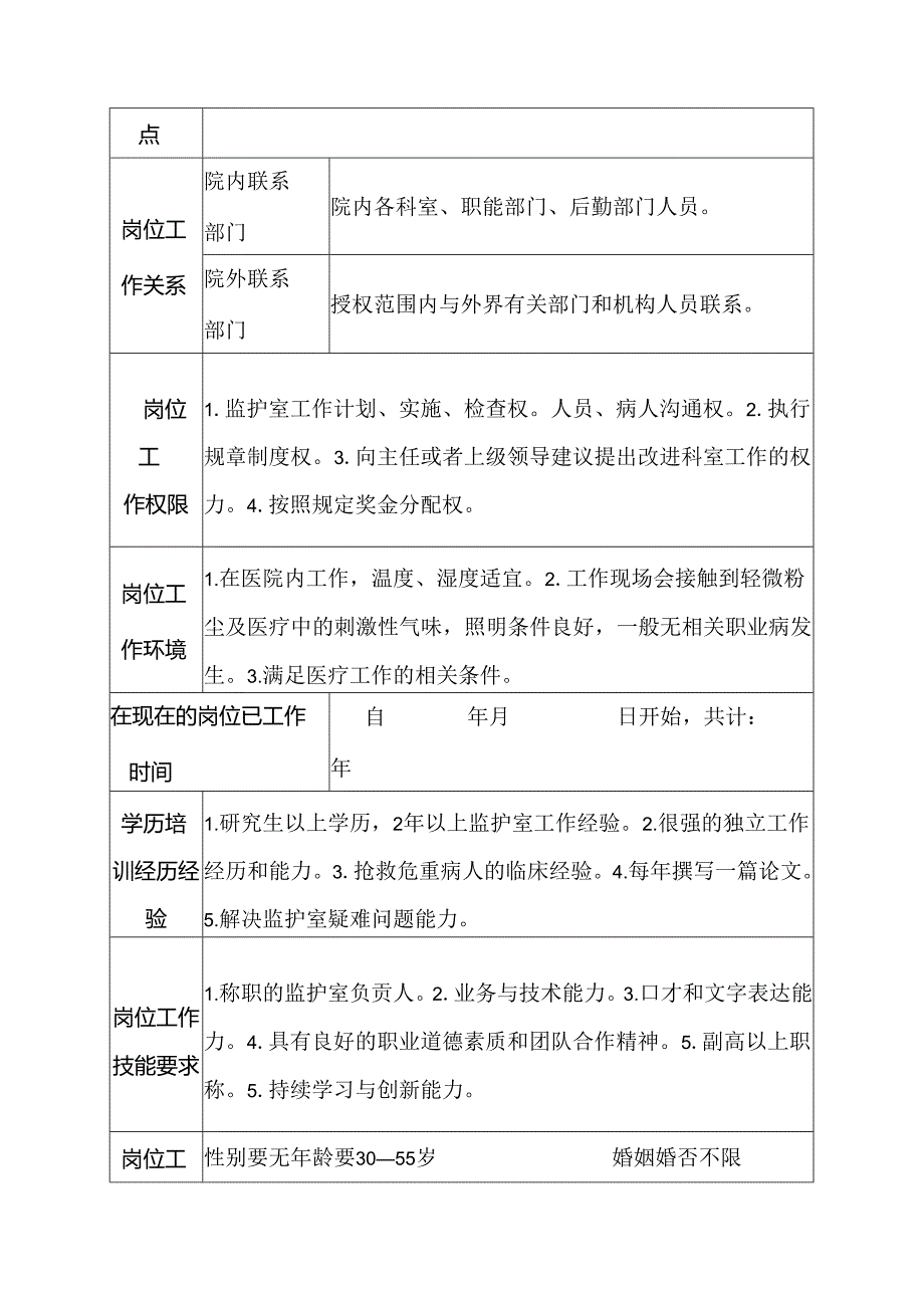 医院感染性疾病科监护室负责人岗位说明书.docx_第3页