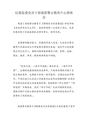 纪委监委党员干部观看警示教育片心得体会.docx