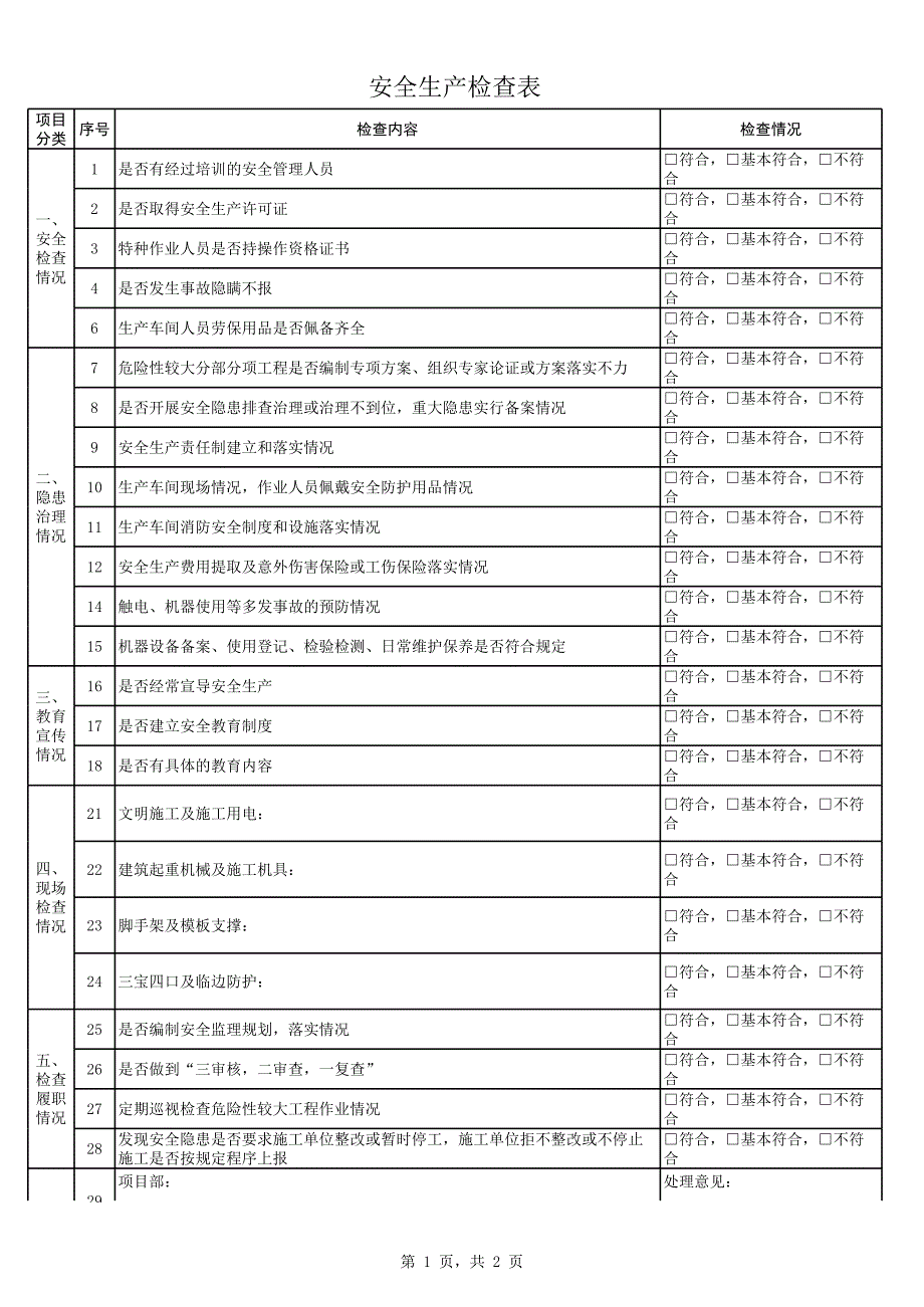 “安全生产月”安全生产检查表.xls_第1页