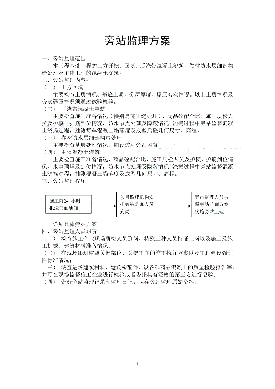 某房建工程监理旁站方案.doc_第1页