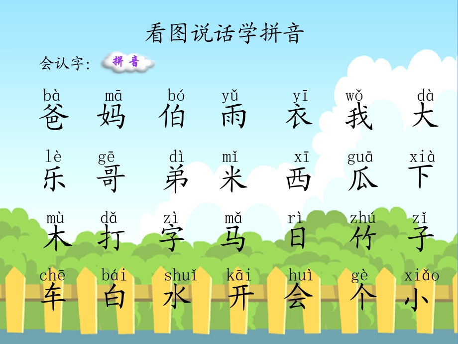 幼儿园生字拼音积累学习PPT课件幼儿园生字拼音积累学习.pptx_第1页