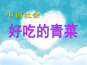 中班社会《好吃的青菜》PPT课件教案中班社会好吃的青菜.ppt