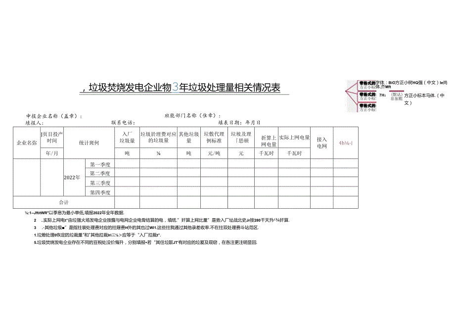 垃圾焚烧发电企业垃圾处理量相关情况表.docx_第1页