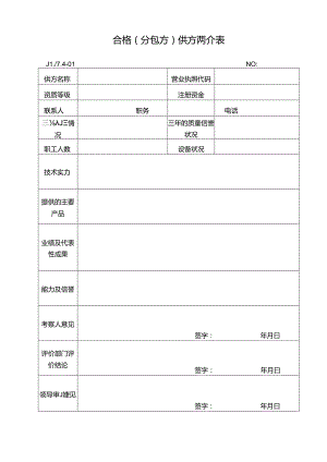 合格供方考察评价表 .docx