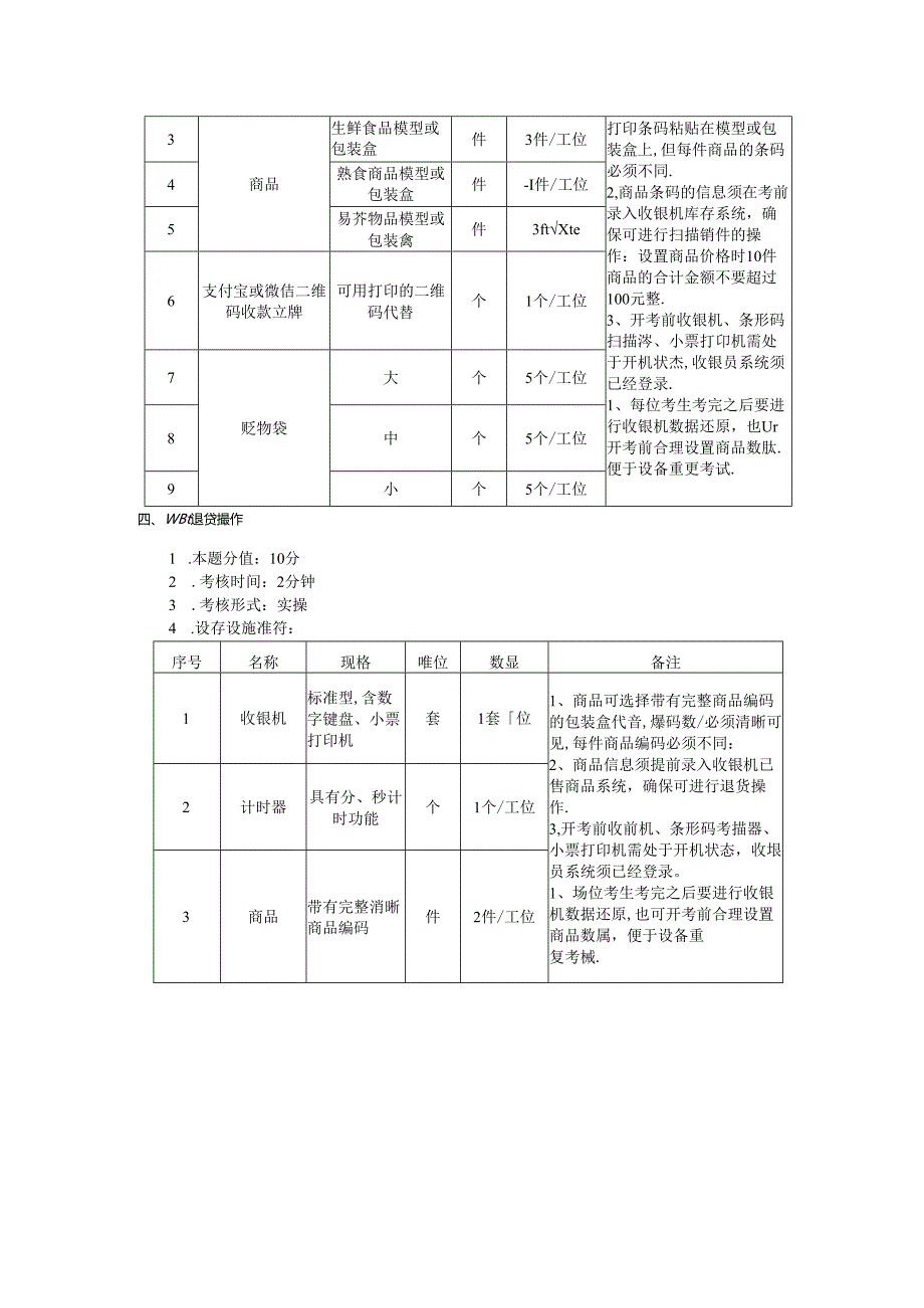 2024年山东省职业技能等级认定试卷 真题 收银员四级技能考核考场准备通知单003.docx_第2页