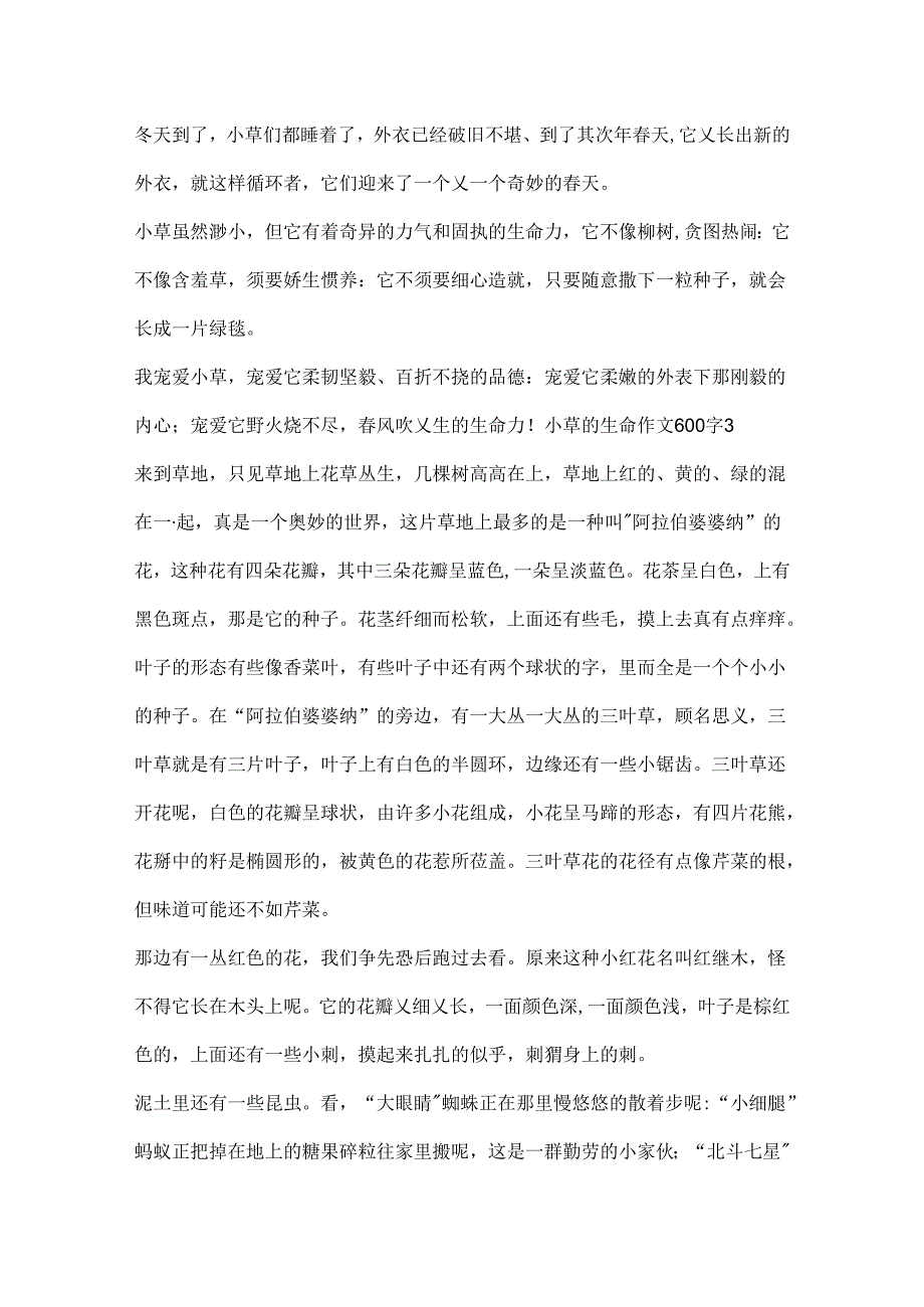 小草的生命作文600字.docx_第3页