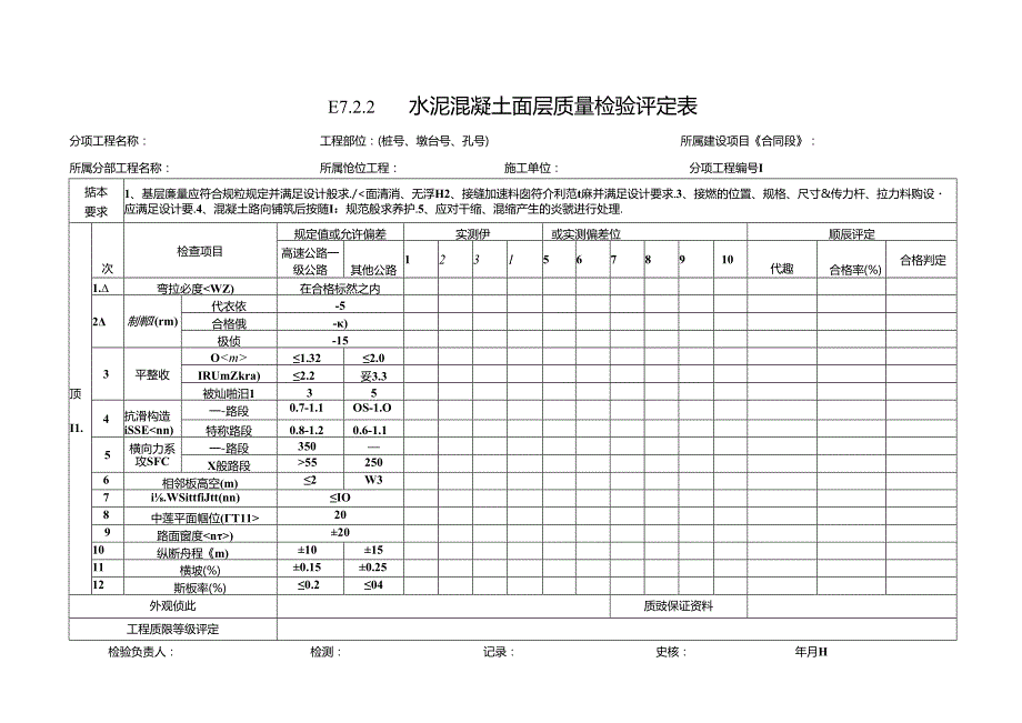 7路面工程质量检验评定表.docx_第1页