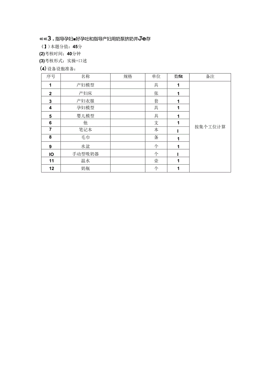 2024年山东省职业技能等级认定试卷 真题 母婴护理员 中级 准备通知单 04.docx_第2页