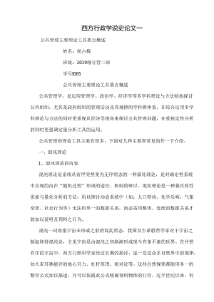 公共管理主要理论工具要点概述.docx