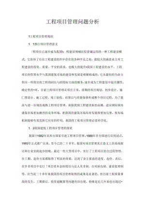 工程项目管理问题分析.docx