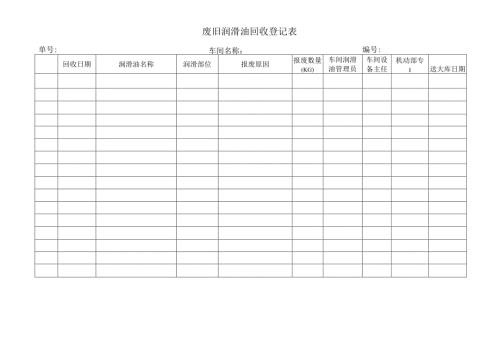 废旧润滑油回收登记表.docx